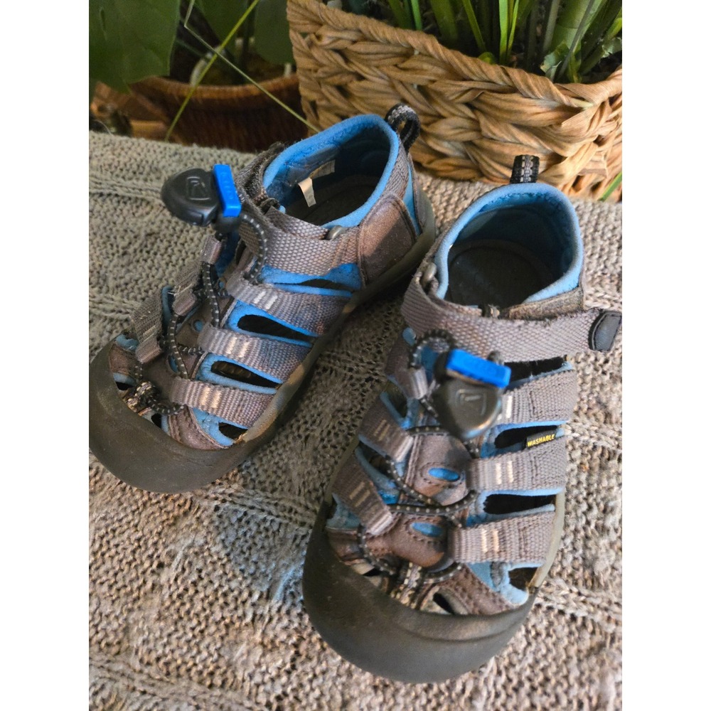 KEEN - Newport H2 Kids Grey Blue Waterproof Sport Sandals Size 11